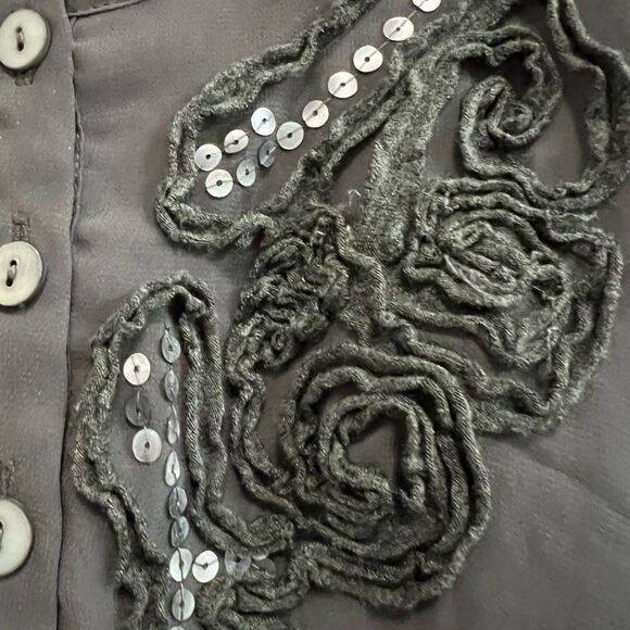 Coldwater Creek size PS(6-8) gray sequin embellished tank top - Picture 2 of 7